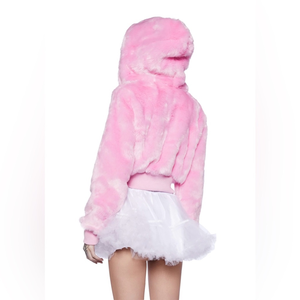 Sugar Thrillz CANDY BLOSSOM FAUX FUR JACKET- PINK XL - Picture 8 of 9